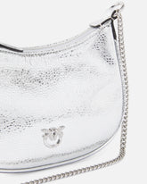 Half Moon baby handbag in laminated leather with rhinestones - | Pinko