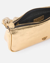 Bolso de mano pequeño Mini Half Moon de piel laminada con pedrería - | Pinko