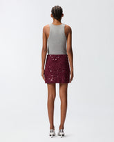 Minigonna in maglia full paillettes - | Pinko