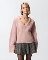 Wide-fitting mohair- and wool-blend sweater - | Pinko