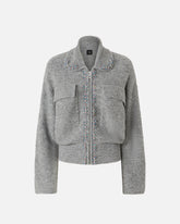 Wool-blend jacket with jewel embroidery - | Pinko