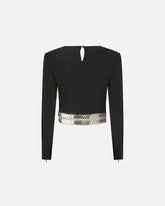 Long-sleeved top with metal embellishments - | Pinko