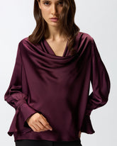 Relaxed-fit satin blouse - | Pinko
