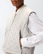 Gilet trapuntato con strass e borchie - | Pinko