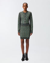 Gonna in maglia con ricamo gioiello - | Pinko