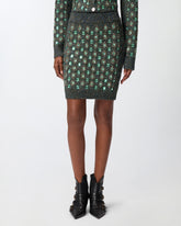 Jupe en maille avec broderie bijou - | Pinko