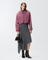 Teddy-effect fleece hoodie - | Pinko