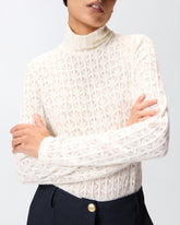 Lace sweater with sheet details - | Pinko