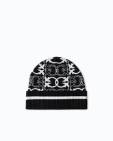 Gorro con logotipo jacquard - Multicolor Negro-Blanco | Pinko