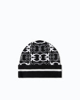 Gorro con logotipo jacquard - Multicolor Negro-Blanco | Pinko