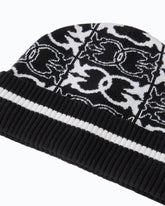Gorro con logotipo jacquard - Multicolor Negro-Blanco | Pinko