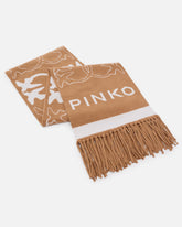 Scarf with jacquard Love Birds logo - | Pinko