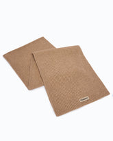 Sciarpa in misto lana e cashmere a coste - Marrone | Pinko