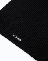 Sciarpa in misto lana e cashmere a coste - Nero | Pinko