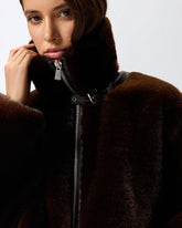 Giacca blouson effetto pelliccia - | Pinko