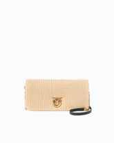 Love Bag Click Soft Horizontal Classic medium crossbody clutch in raffia - | Pinko
