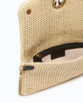 Love Bag Click Soft Horizontal Classic medium crossbody clutch in raffia - Beige | Pinko