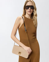 Love Bag Click Soft Horizontal Classic medium crossbody clutch in raffia - | Pinko