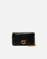 Love Bag Click Soft Horizontal Mini crossbody clutch in shiny leather - | Pinko