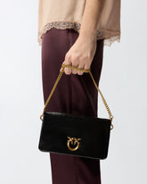 Love Bag Click Soft Horizontal Mini crossbody clutch in shiny leather - | Pinko