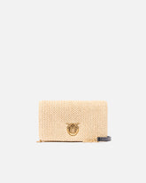Love Bag Click Soft Horizontal Mini crossbody clutch in raffia - | Pinko