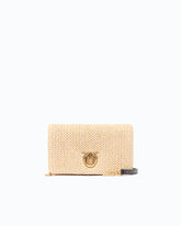 Love Bag Click Soft Horizontal Mini crossbody clutch in raffia - | Pinko