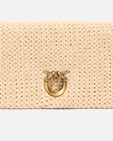 Pochette a tracolla piccola Love Bag Click Soft Horizontal Mini in rafia - | Pinko