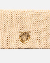 Love Bag Click Soft Horizontal Mini crossbody clutch in raffia - | Pinko