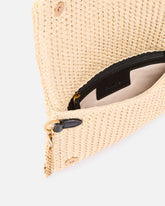 Love Bag Click Soft Horizontal Mini, kopertówka crossbody z rafii - Beżowy | Pinko