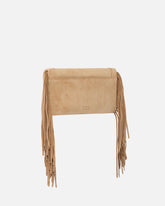 Μικρό τσαντάκι χιαστί Love Bag Click Soft Horizontal Mini από σουέτ με κρόσσια - | Pinko