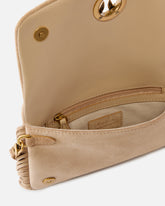 Μικρό τσαντάκι χιαστί Love Bag Click Soft Horizontal Mini από σουέτ με κρόσσια - | Pinko