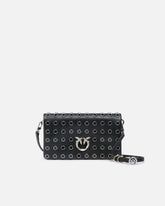 Love Bag Click Soft Horizontal Mini crossbody clutch in leather with studs - | Pinko