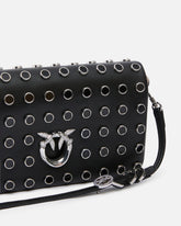Love Bag Click Soft Horizontal Mini crossbody clutch in leather with studs - | Pinko