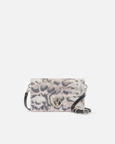Love Bag Click Soft Horizontal Mini crossbody clutch in python-print suede - | Pinko