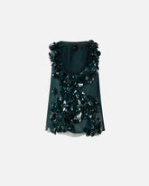 Top con fiori gioiello - | Pinko