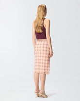 Mesh calf-length skirt with crystals - | Pinko