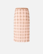 Mesh calf-length skirt with crystals - | Pinko