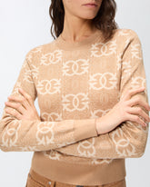 Cropped sweater with Love Birds logo - | Pinko