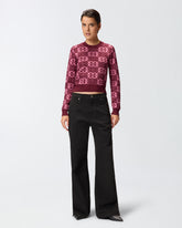 Cropped sweater with Love Birds logo - | Pinko