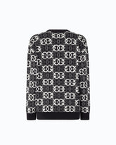 Cardigan with Love Birds logo - Multicolor Black-White | Pinko
