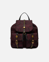 Medium nylon backpack with animal print - | Pinko