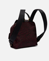 Medium nylon backpack with animal print - | Pinko