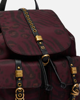 Medium nylon backpack with animal print - | Pinko