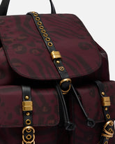 Medium nylon backpack with animal print - | Pinko