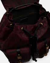 Medium nylon backpack with animal print - | Pinko