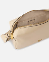 Średnia skórzana torebka na ramię Horizontal Bag - Beżowy | Pinko
