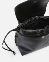 Zaino medio Saddle Backpack in pelle con anelli logati - | Pinko