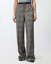 Pantaloni ampi con disegno check - | Pinko