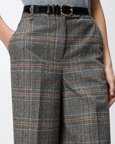 Pantaloni ampi con disegno check - | Pinko