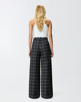 Wide-leg check trousers - | Pinko